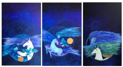 "No profundo azul as memórias do deserto e do ouro"