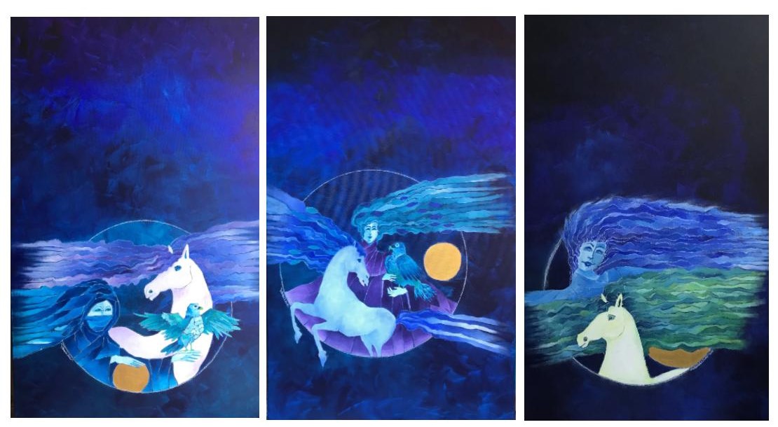 "No profundo azul as memórias do deserto e do ouro"